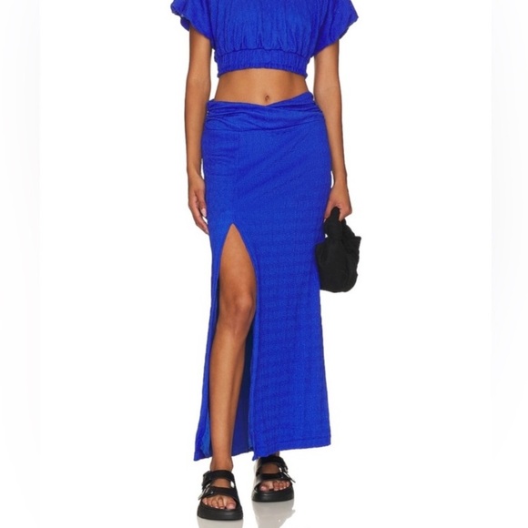 Free People NEW Tovah Skirt Mazarine Royal Blue Size Medium - Picture 2 of 6